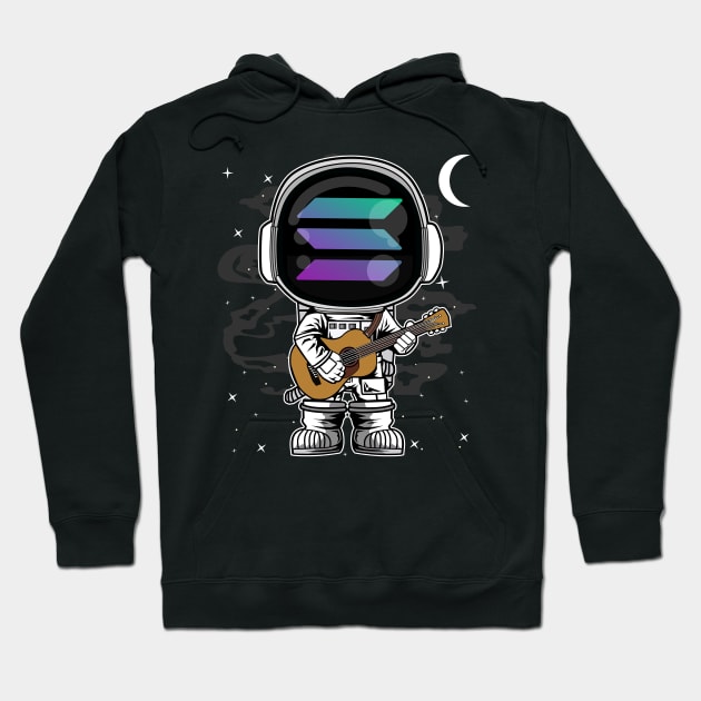 Astronaut Guitar Solana SOL Coin To The Moon Crypto Token Cryptocurrency Blockchain Wallet Birthday Gift For Men Women Kids Hoodie by Thingking About